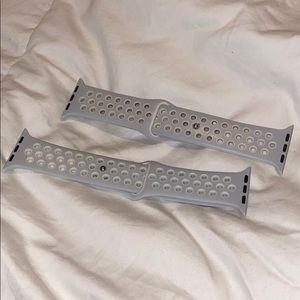 Gray and White Apple Watch Band